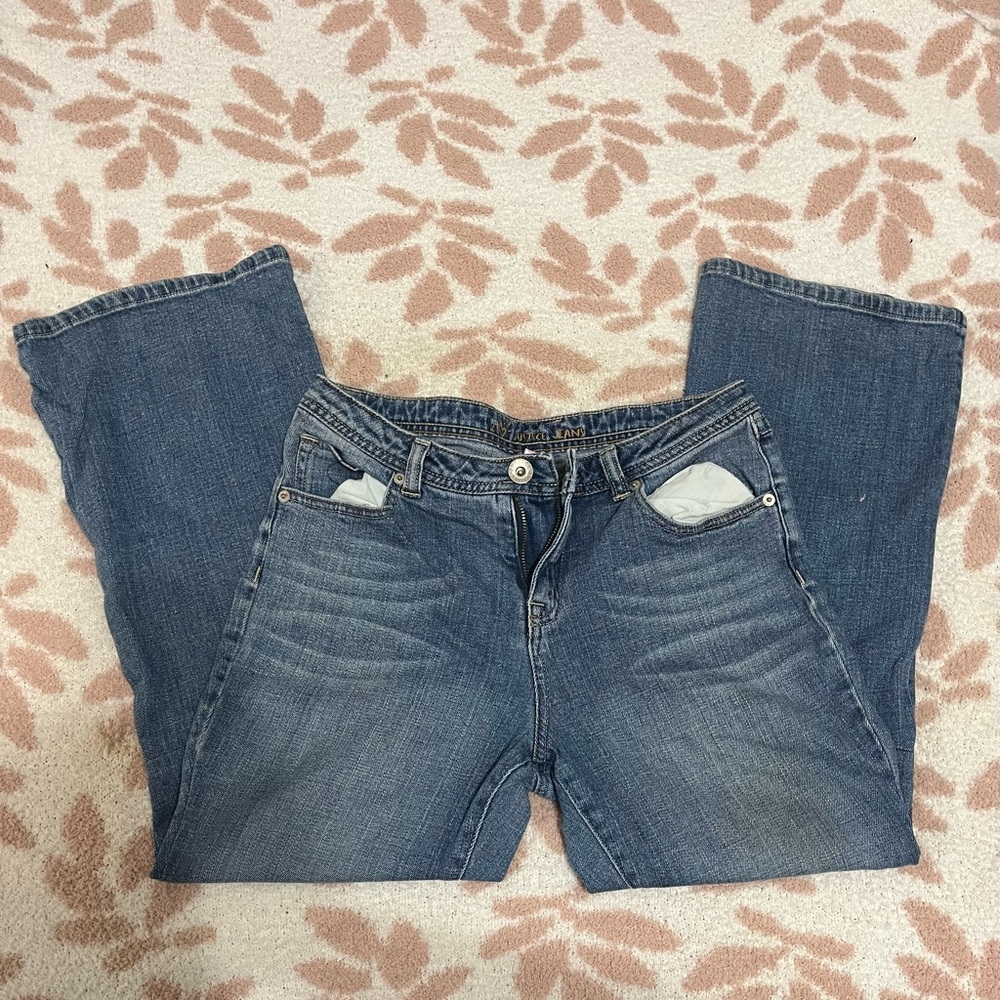 Blue Flare Wide Leg Jeans